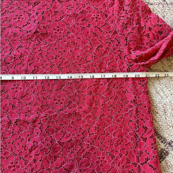 J. CREW Floral Lace Mock Neck Blouse Size 12 Preppy Business Casual Glam Classic - Picture 7 of 9